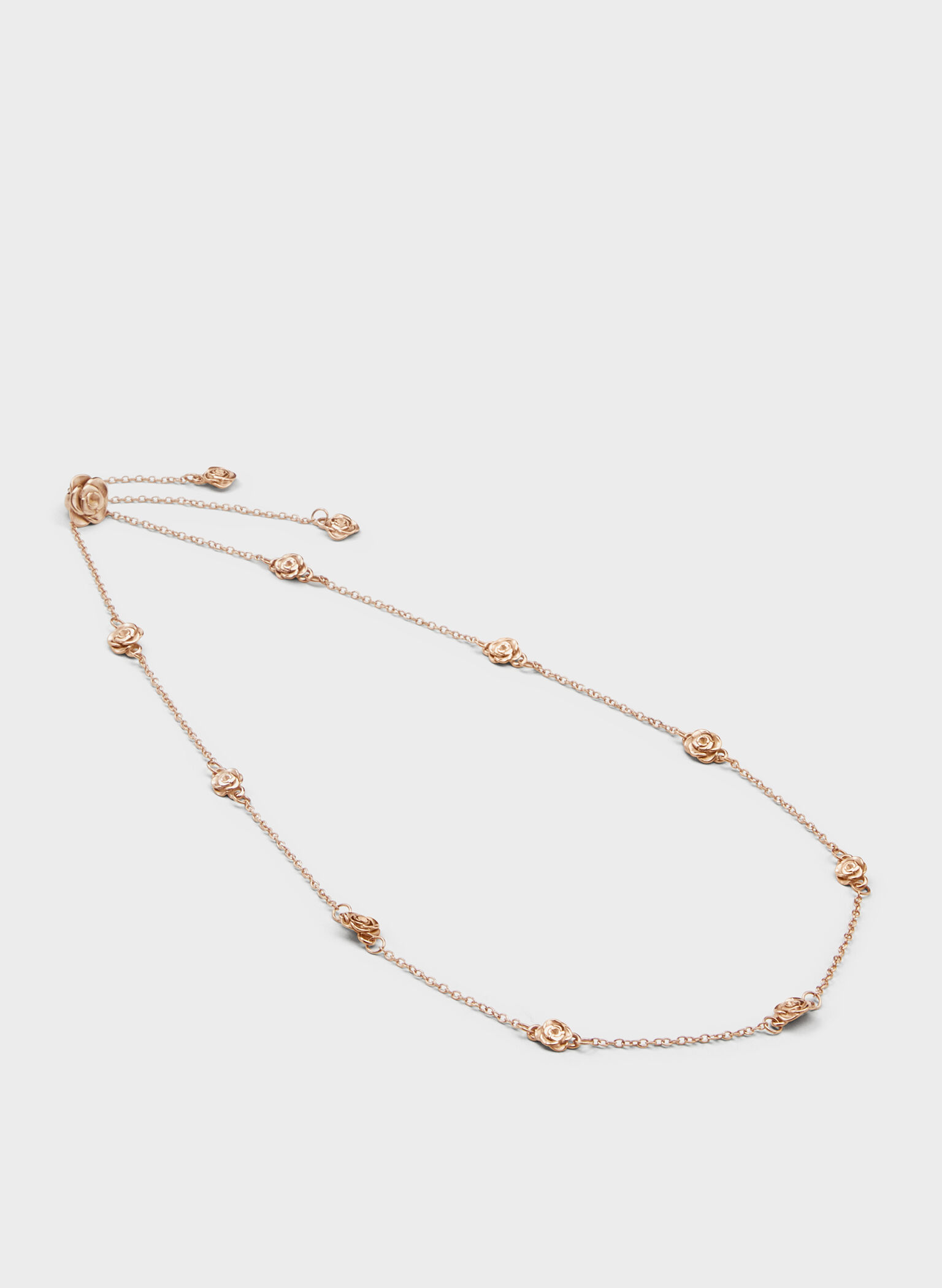 Rosalind Flower-Motif Necklace, Brushed Rose Gold, hi-res
