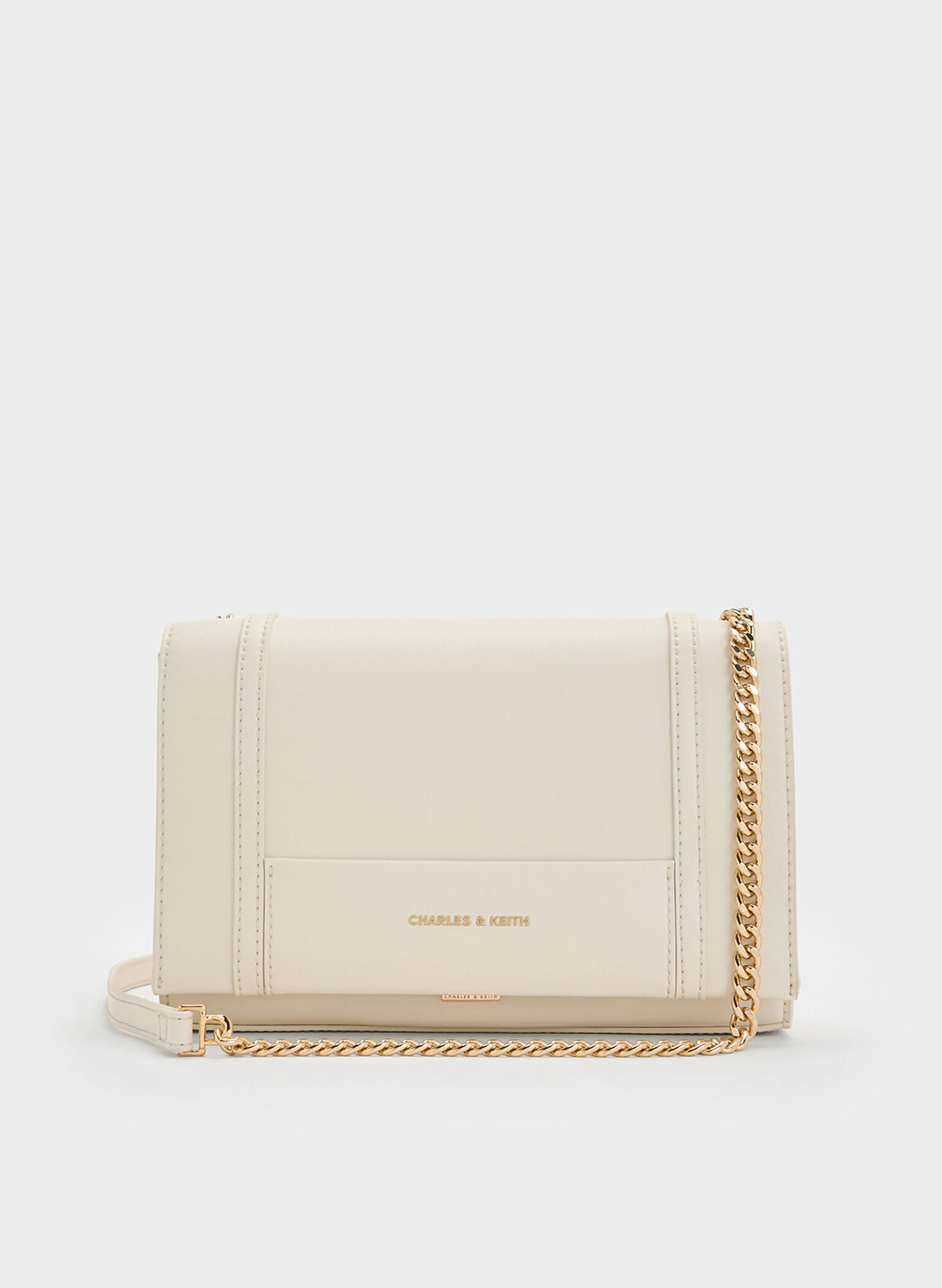 Shalia Chain-Strap Shoulder Bag, Cream, hi-res