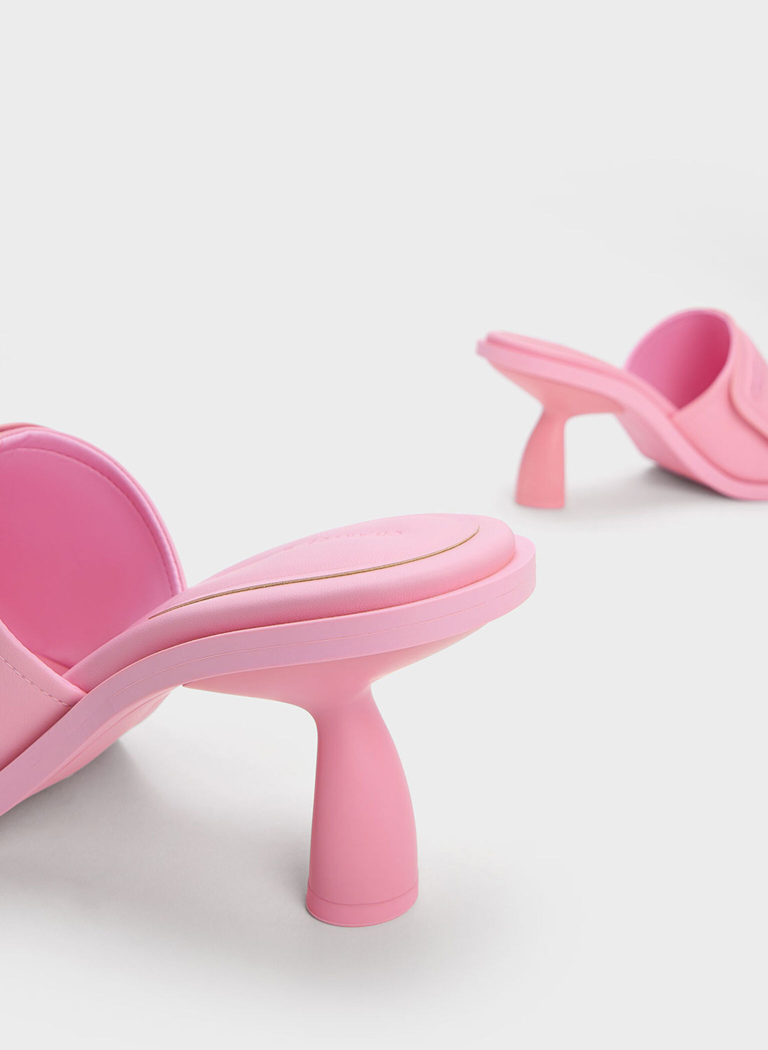 Puffy Sculptural Heel Mules, Pink, hi-res