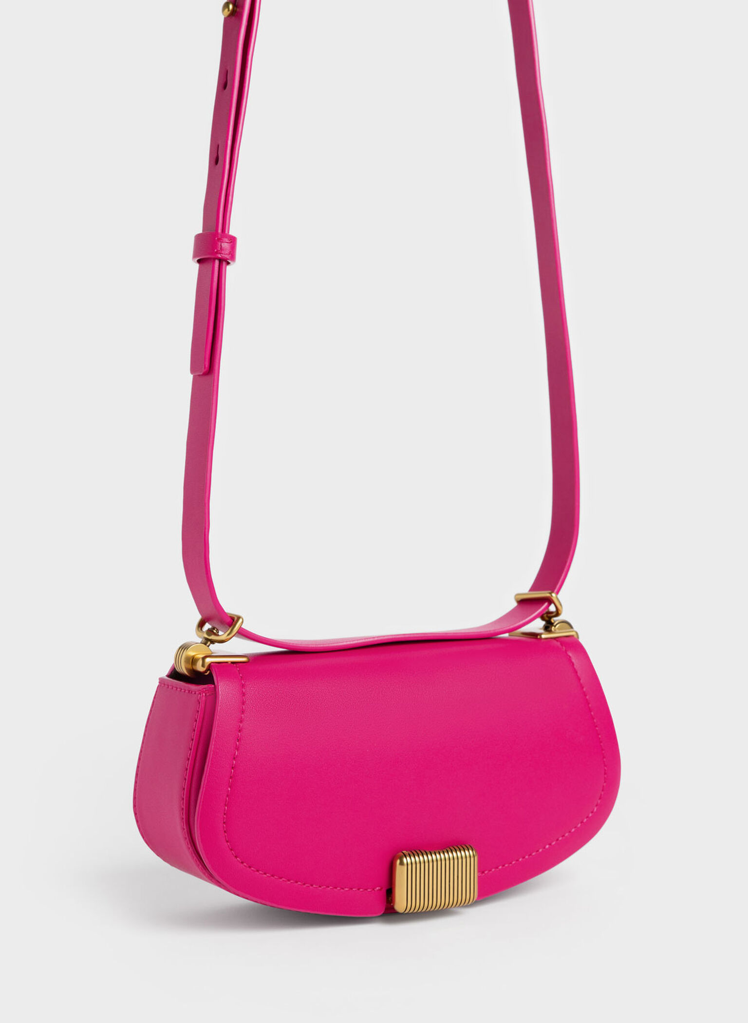 Sonnet Two-Tone Chain Handle Shoulder Bag, Fuchsia, hi-res