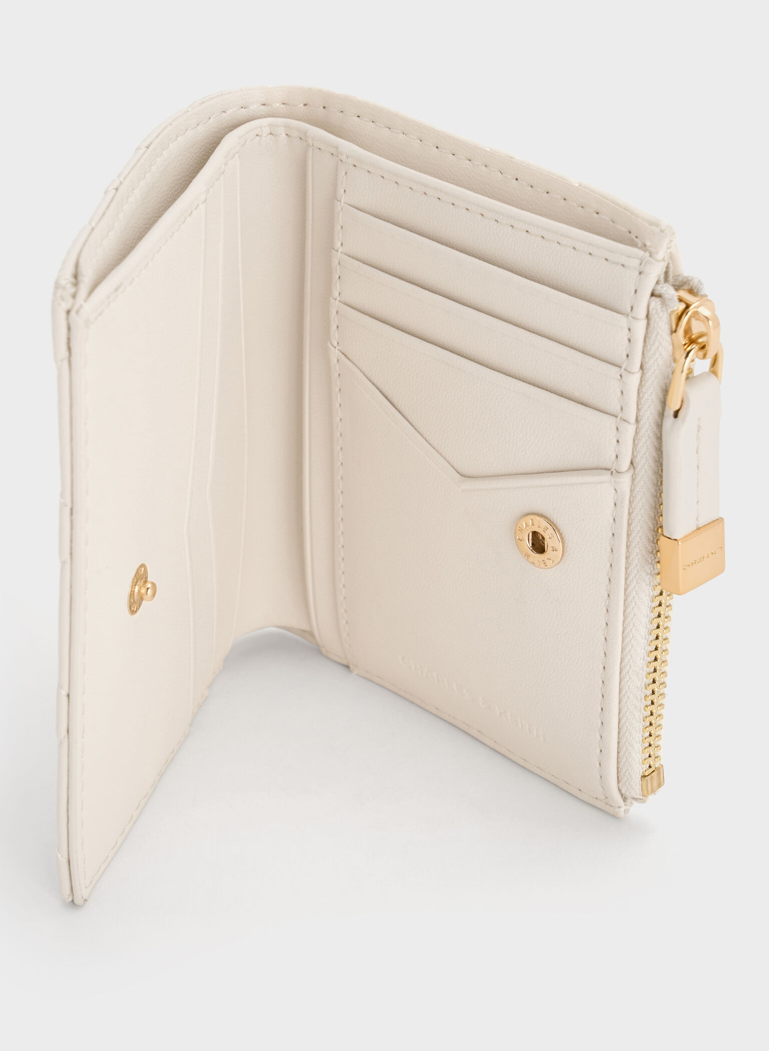 Duo Quilted Small Wallet, Cream, hi-res