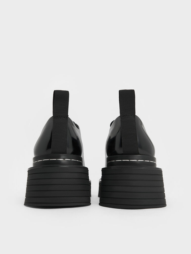 Lace-Up Platform Derbys, Black Box, hi-res