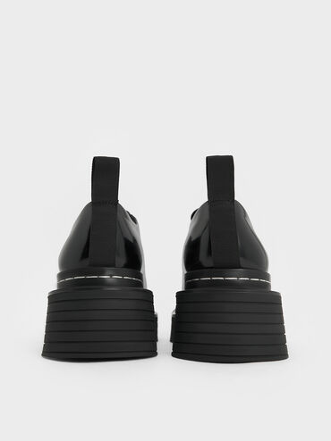 Lace-Up Platform Derbys, Black Box, hi-res