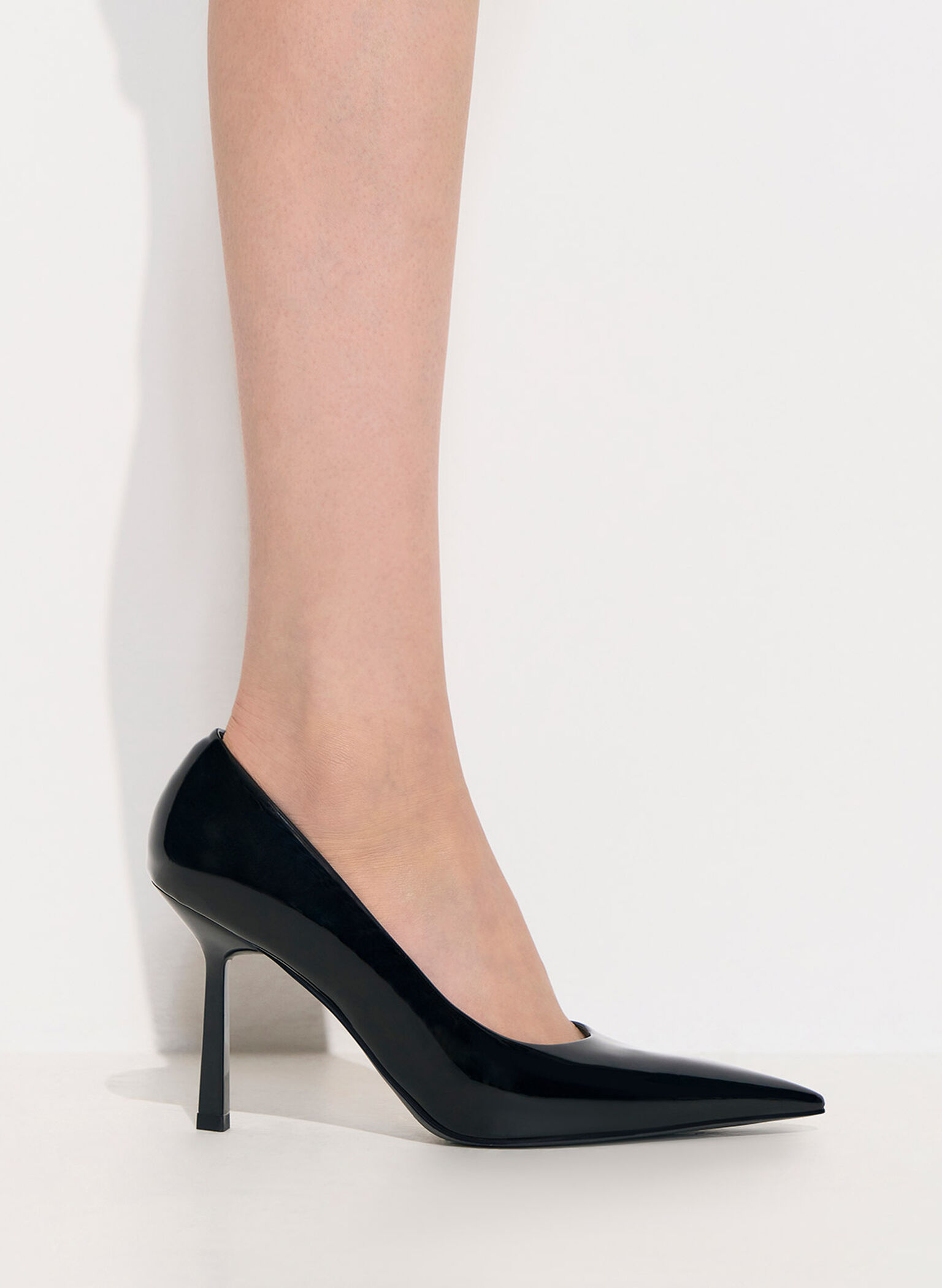 Patent Pointed-Toe Pumps, Black, hi-res
