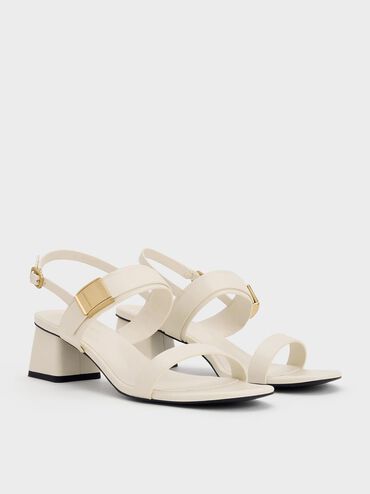 Yvette Double-Strap Heeled Sandals, Chalk, hi-res
