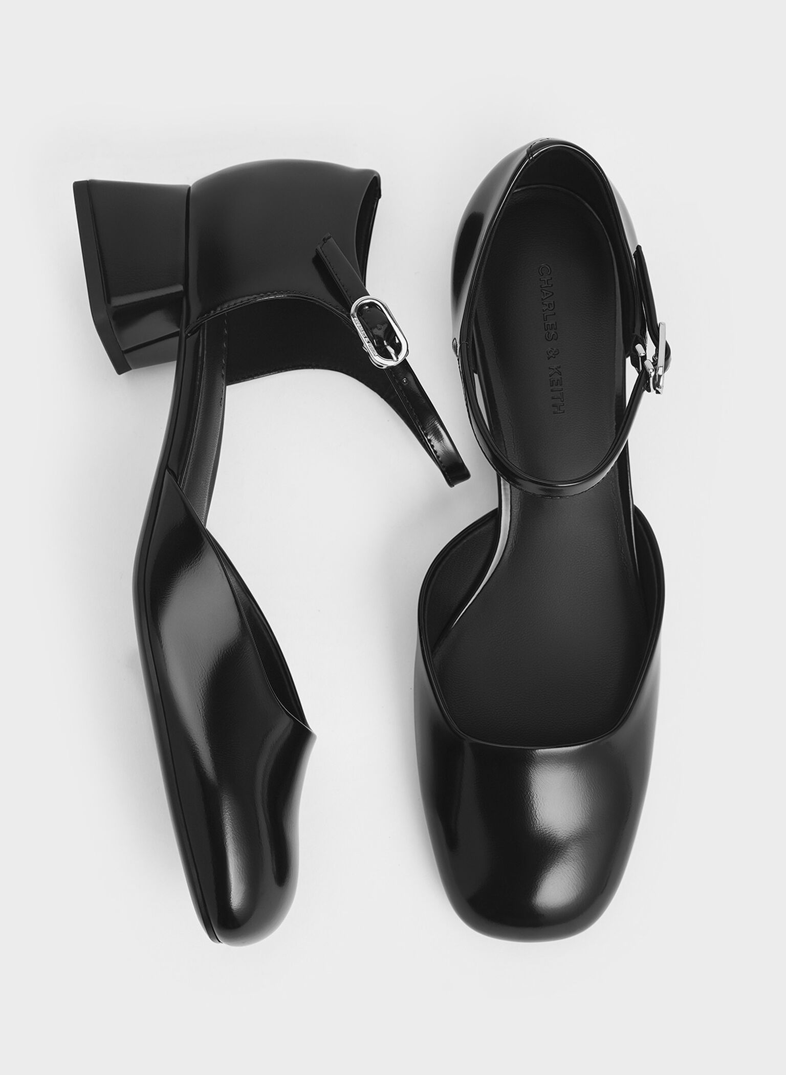 D'Orsay Ankle-Strap Pumps, Black Box, hi-res