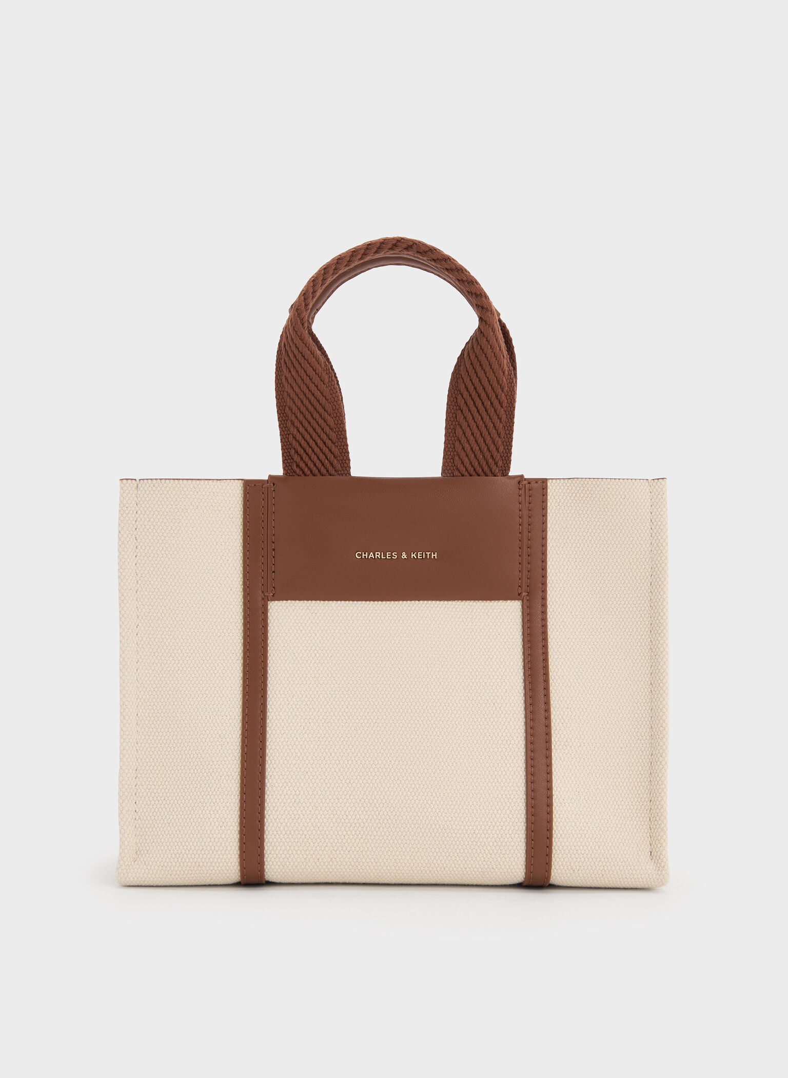 Mini Shalia Canvas Tote Bag, Beige Canvas, hi-res