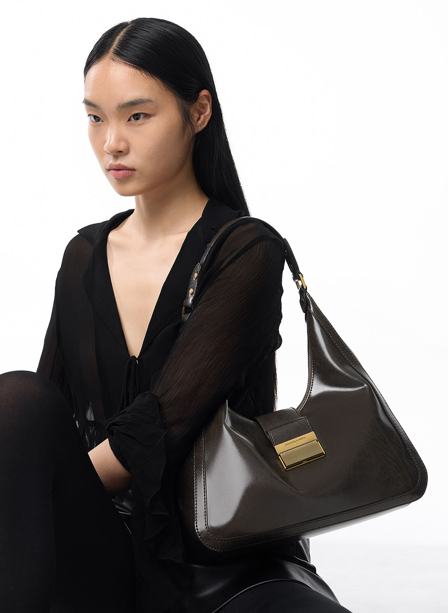 Charlot Hobo Bag, Dark Moss, hi-res