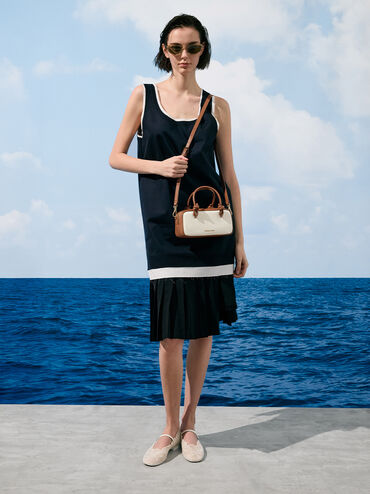 Sammie Canvas Knotted-Handle Elongated Bag, Taupe Canvas, hi-res
