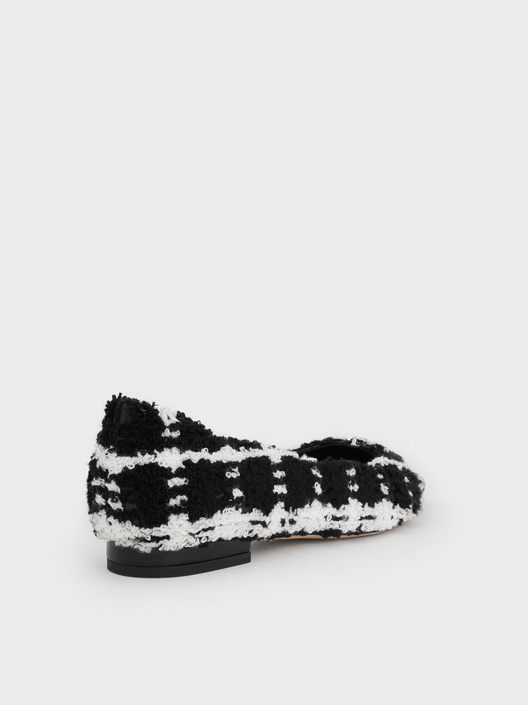 Nina Tweed & Leather Pointed Cap-Toe Flats, Multi, hi-res