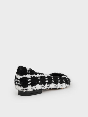 Nina Tweed & Leather Pointed Cap-Toe Flats, Multi, hi-res