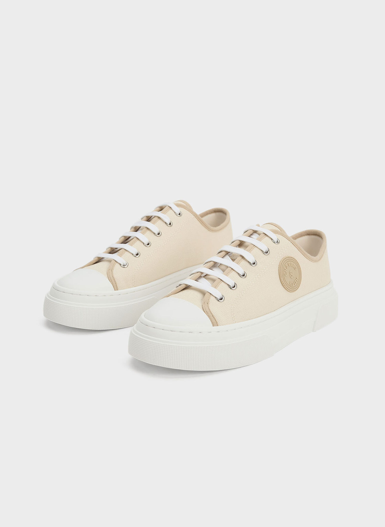 Kay Canvas Low-Top Sneakers, Taupe, hi-res