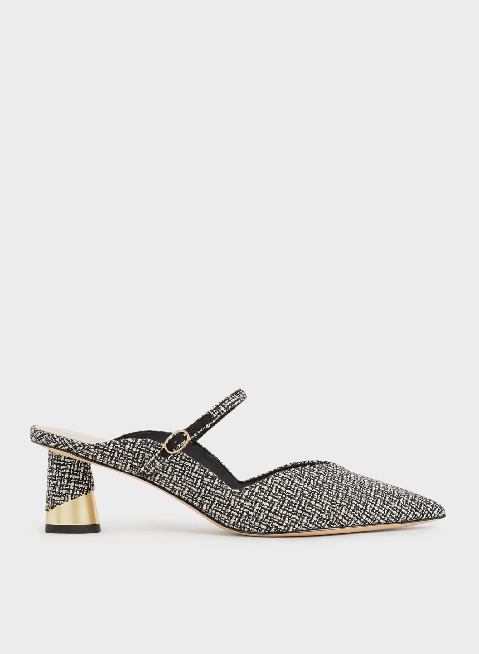 Cammie Metallic Sculptural Heel Tweed Mules, Multi, hi-res