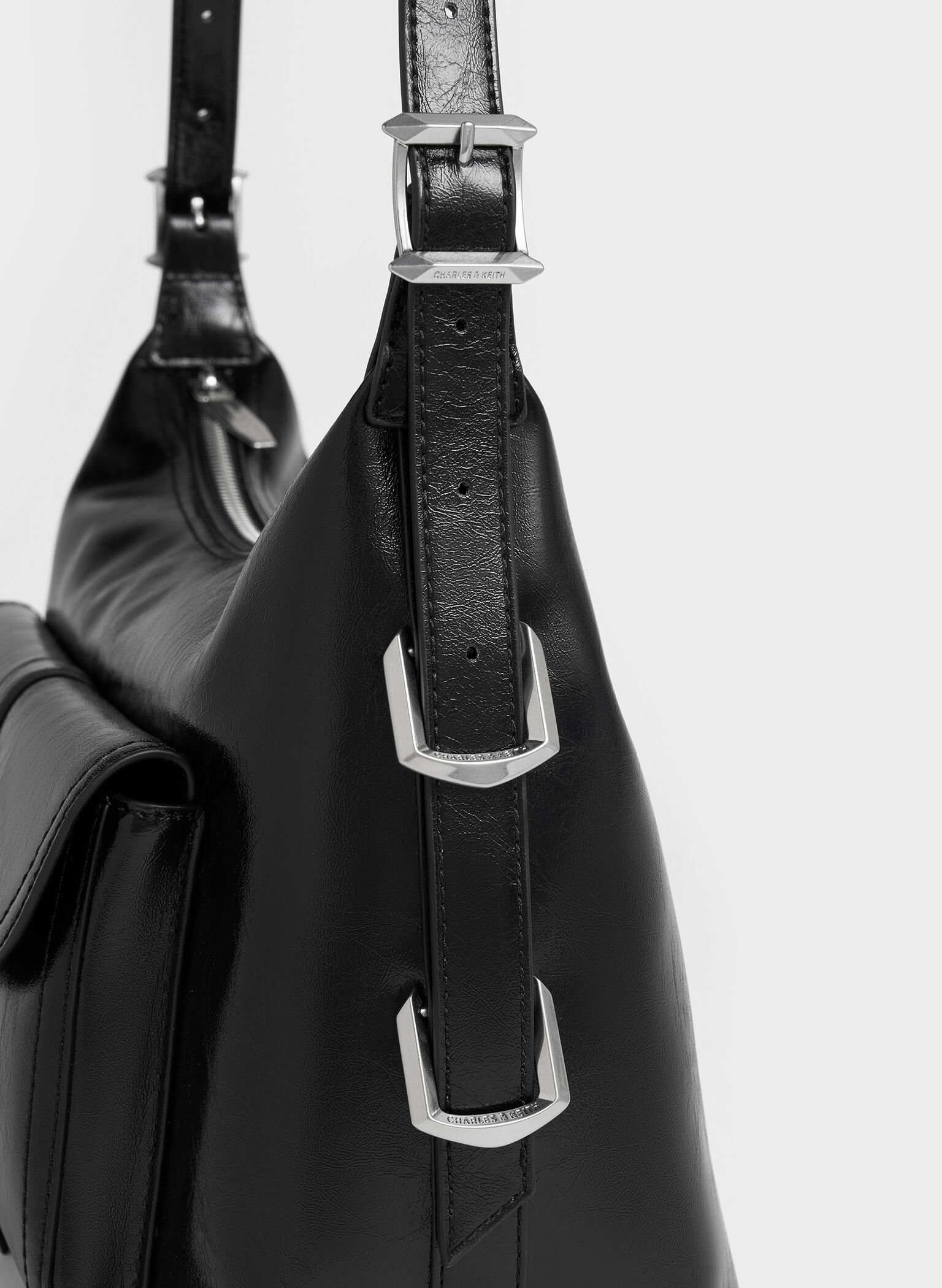 Bryna Belted Hobo Bag, Noir, hi-res