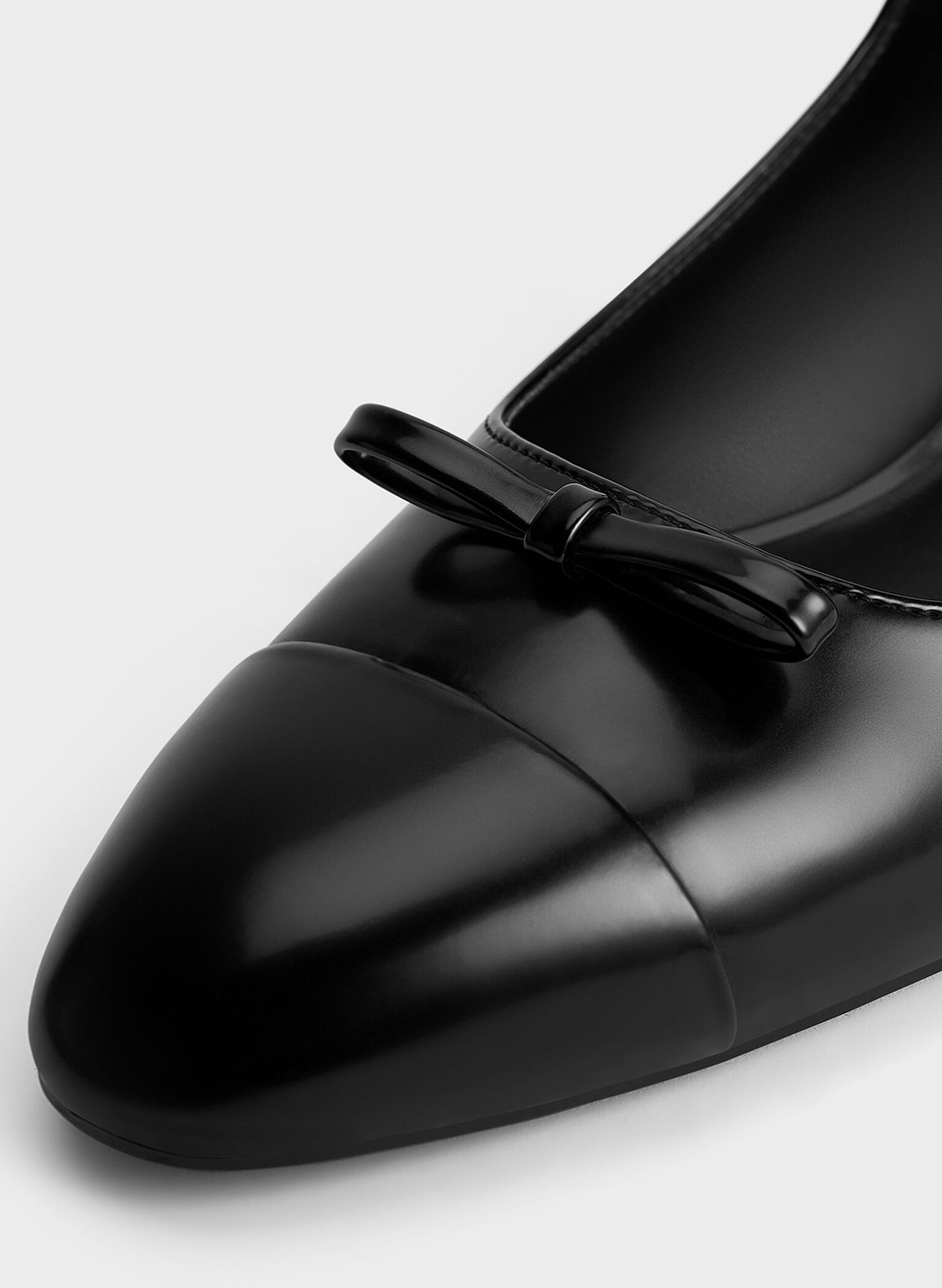 Bow Cap-Toe Mary Jane Pumps, Black Box, hi-res