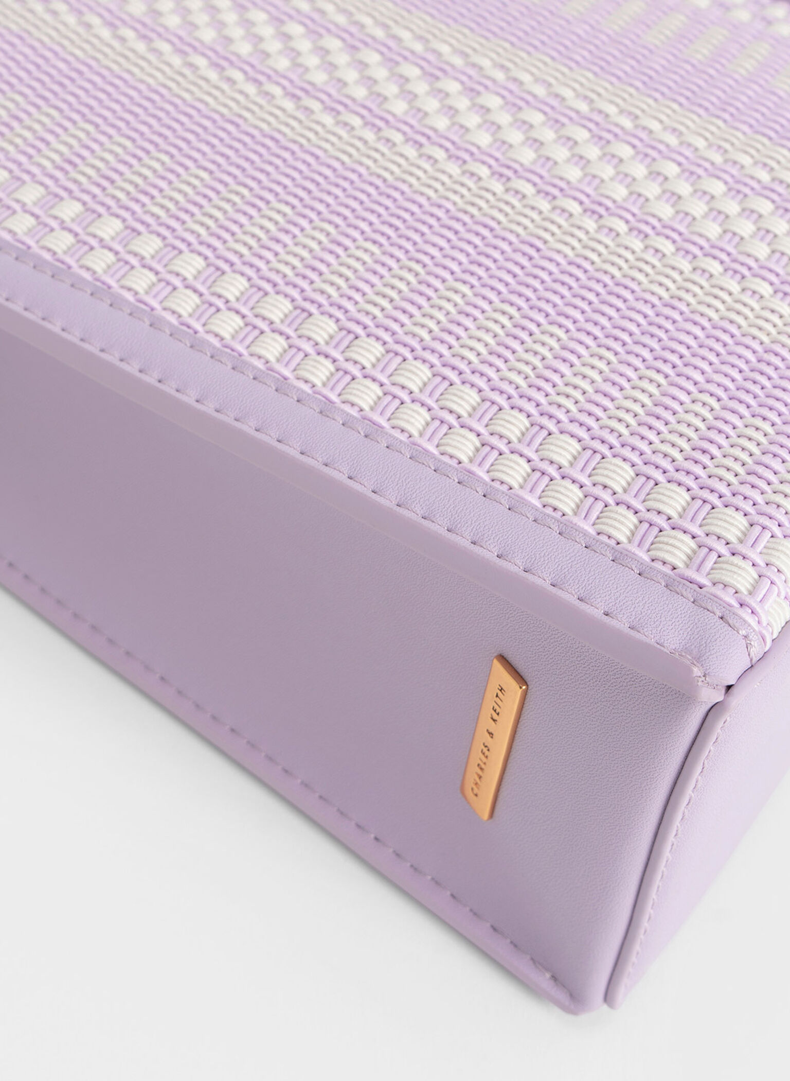 Woven Double Handle Tote Bag, Lilac, hi-res
