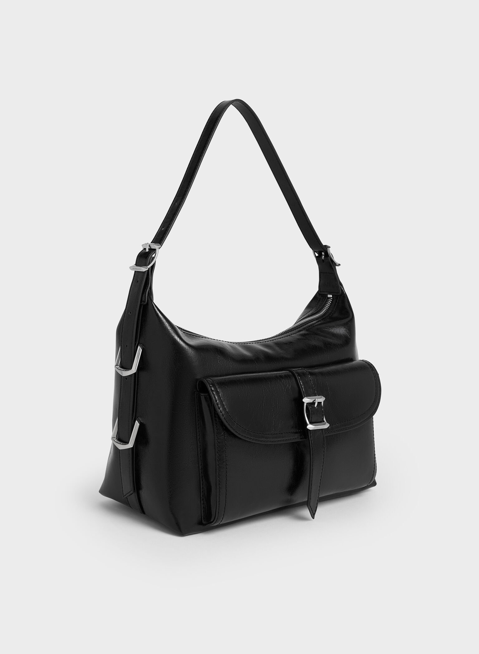 Bryna Belted Hobo Bag, Noir, hi-res