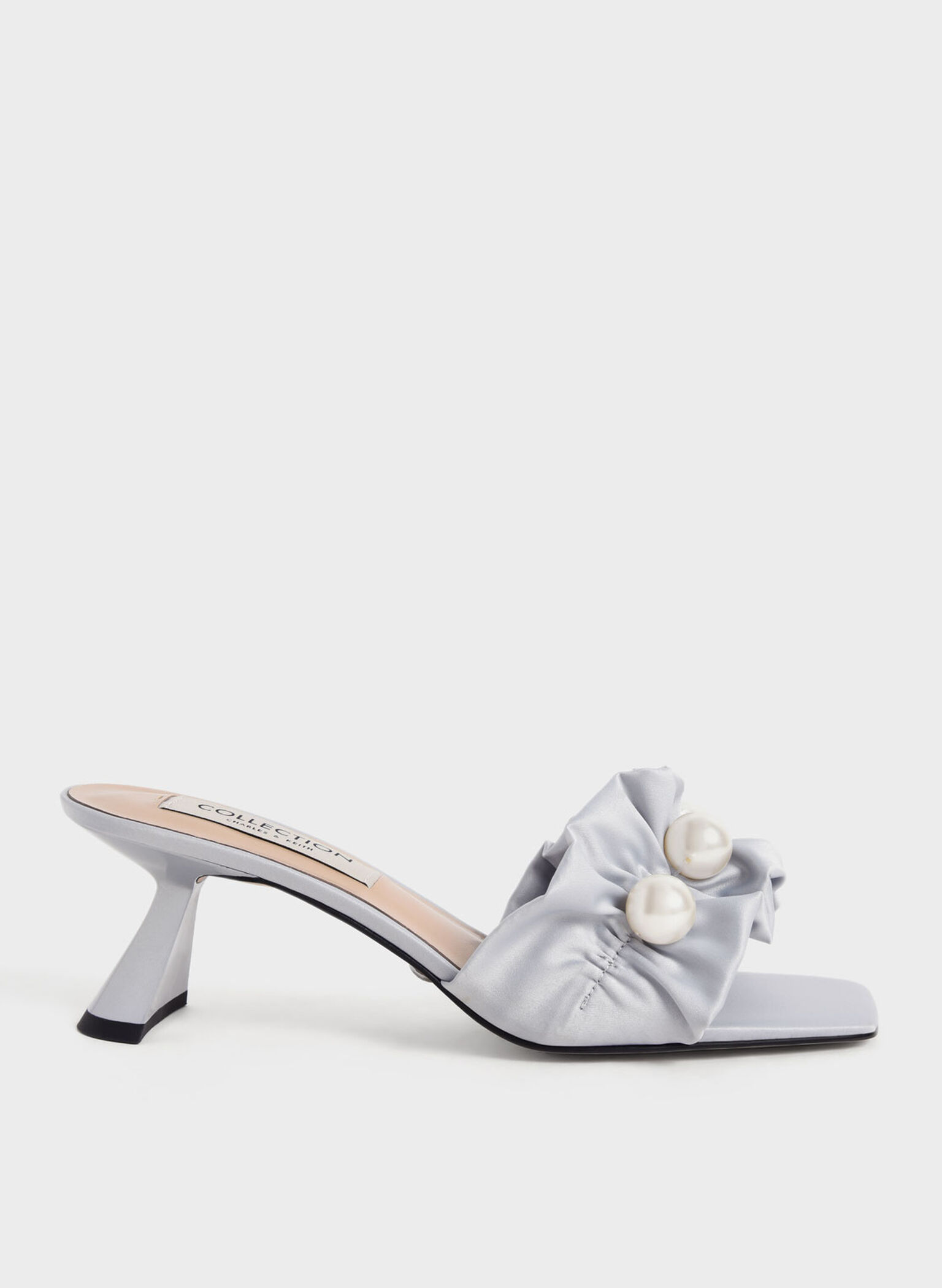 Blythe Bead-Embellished Satin Mules, Silver, hi-res