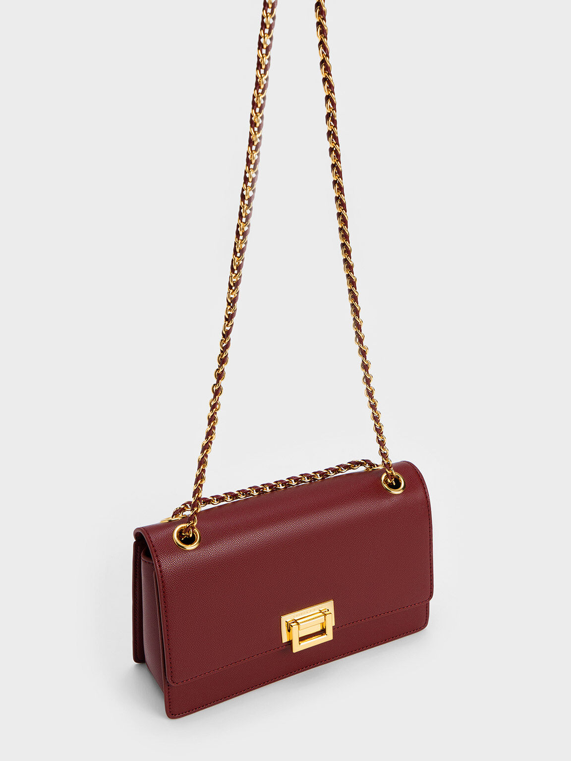 Charles and keith front flap push lock bag sale