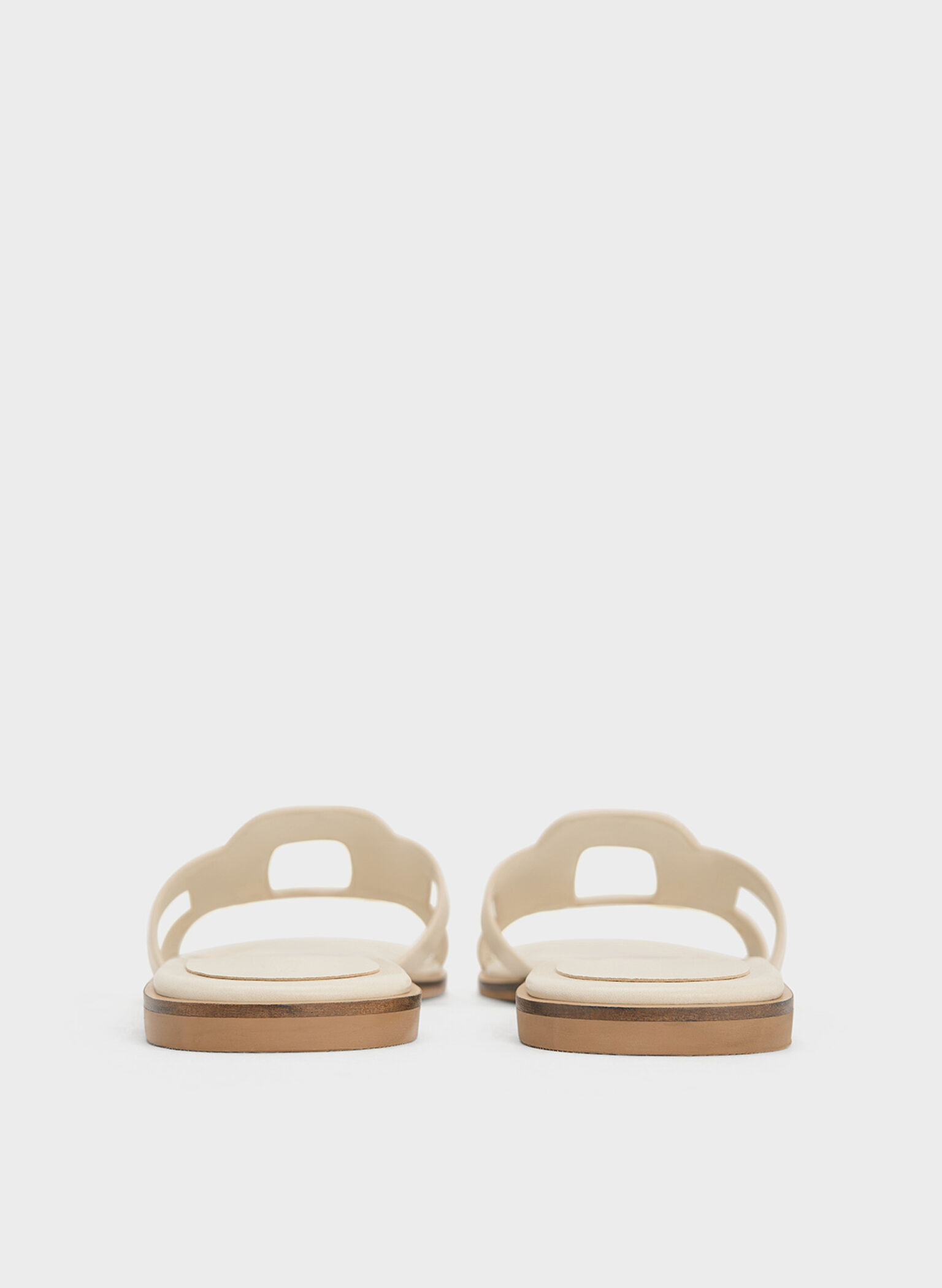 Easley Cut-Out Slide Sandals, Chalk, hi-res
