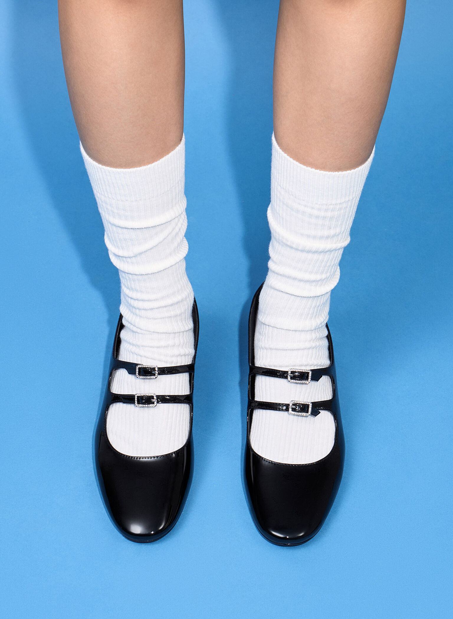 Clementine Double Crystal-Buckle Mary Jane Pumps, Black Box, hi-res