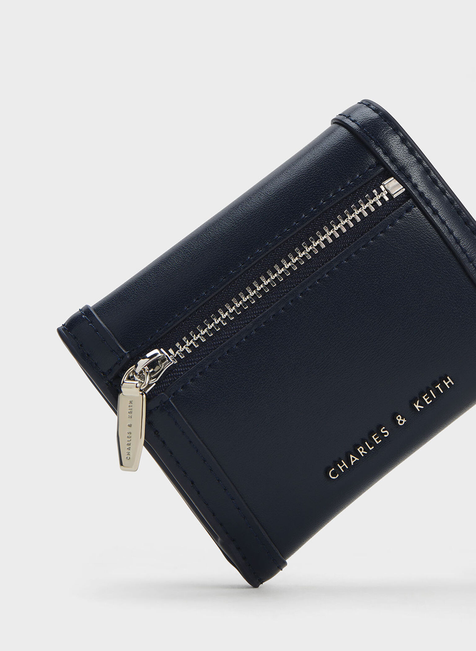 Alouette Contrast Trim Small Wallet, Navy, hi-res