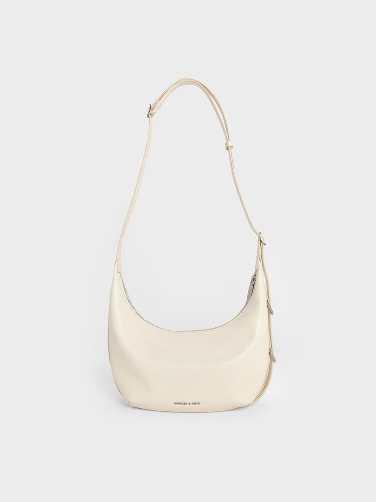 Bryna Curved Hobo Bag, Cream, hi-res