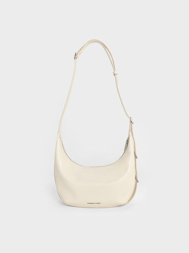 Bryna Curved Hobo Bag, Cream, hi-res