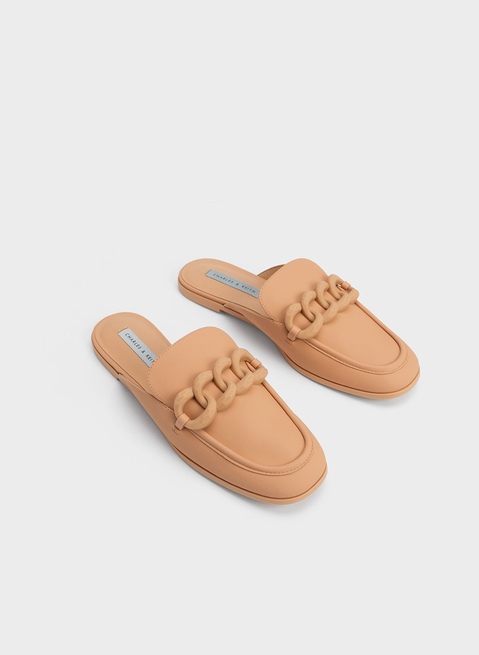 Chunky Chain Loafer Flats, Camel, hi-res