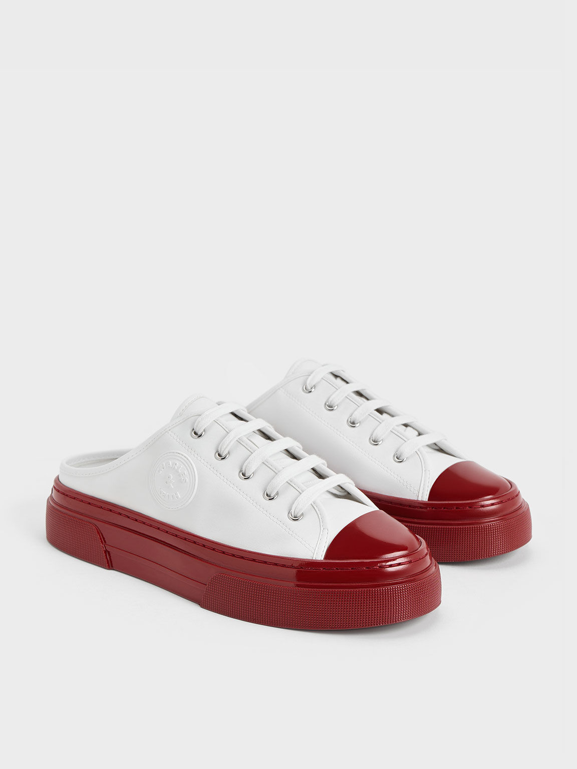 Kay Two Tone Slip On Sneakers Red