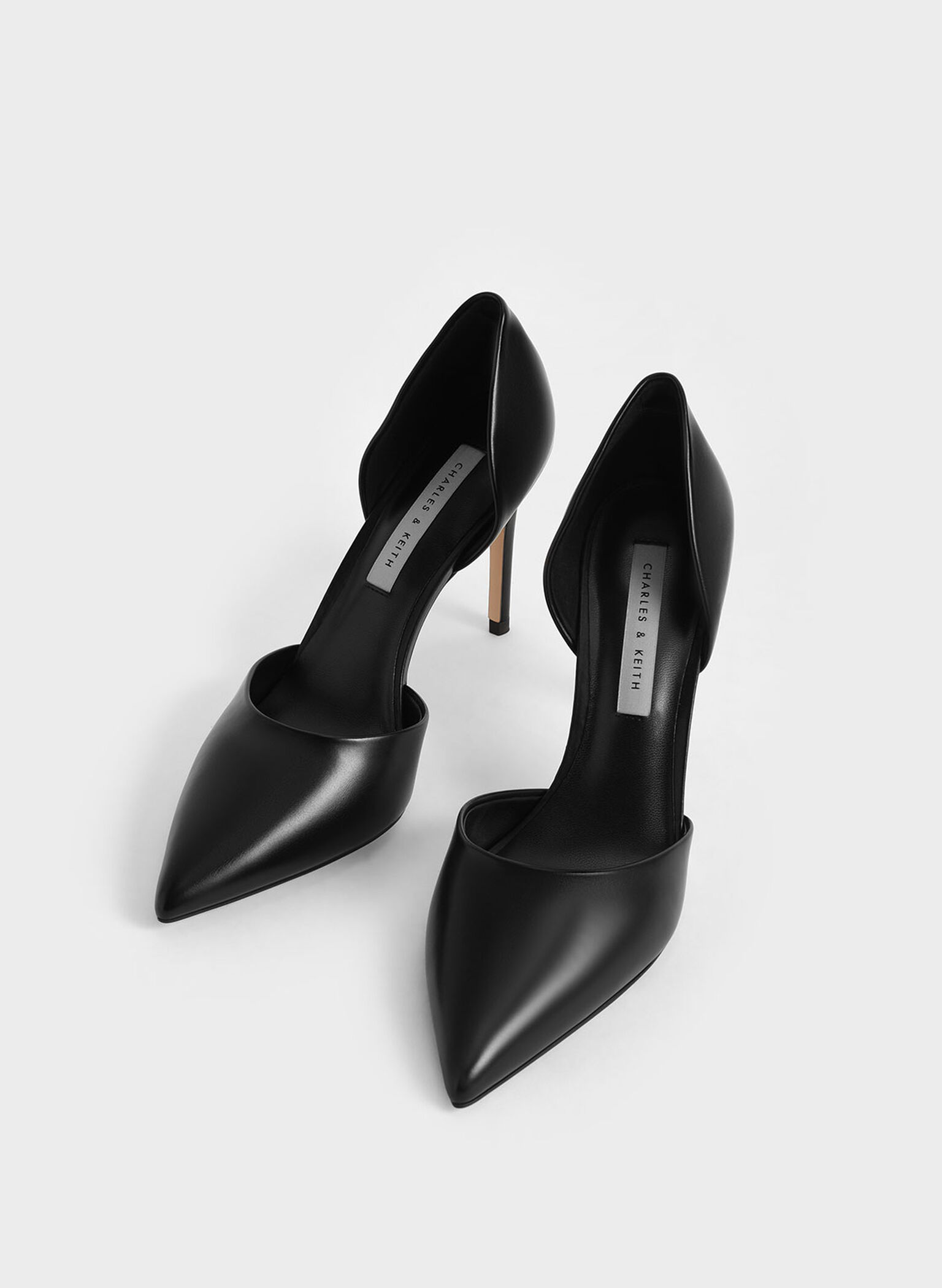 D'Orsay Stiletto Pumps, Black, hi-res