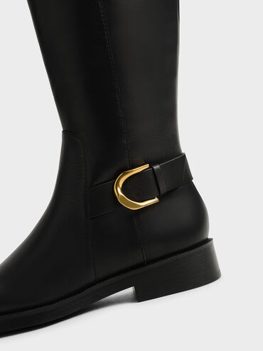Gabine Leather Knee-High Boots, Black, hi-res