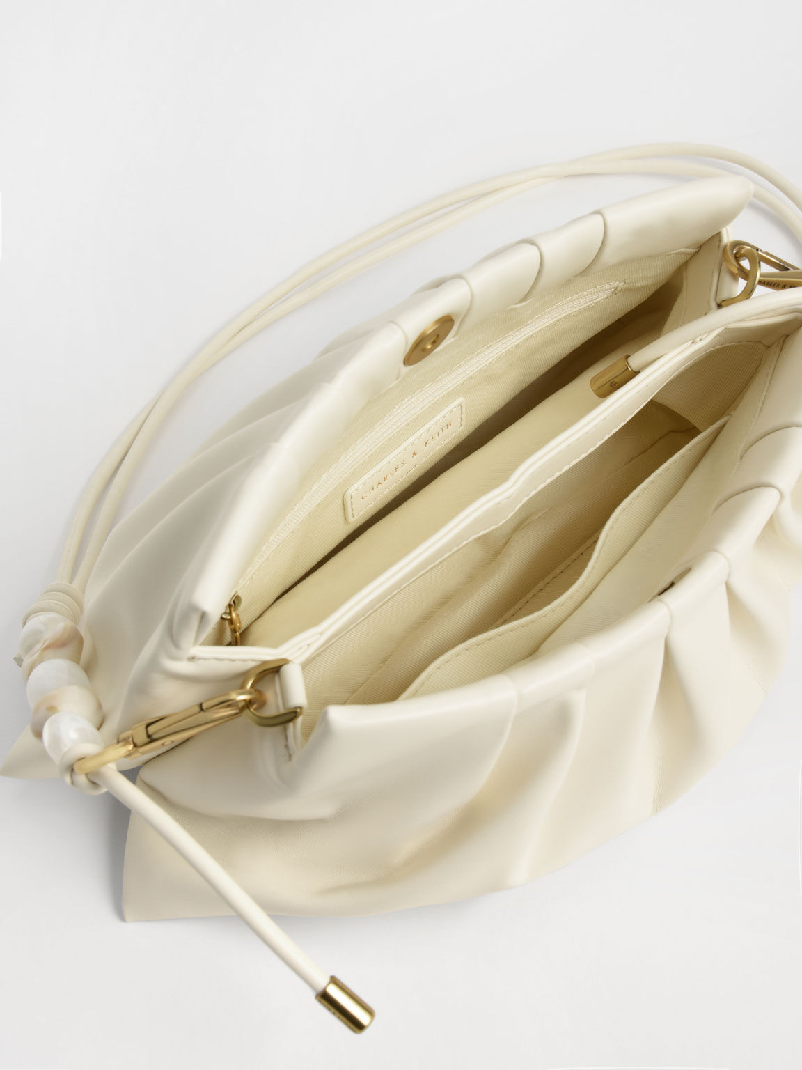 Aviary Beaded Handle Shoulder Bag, Cream, hi-res