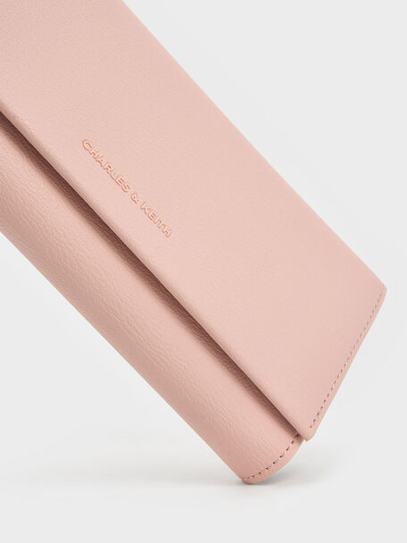 Front Flap Long Wallet, Pink, hi-res