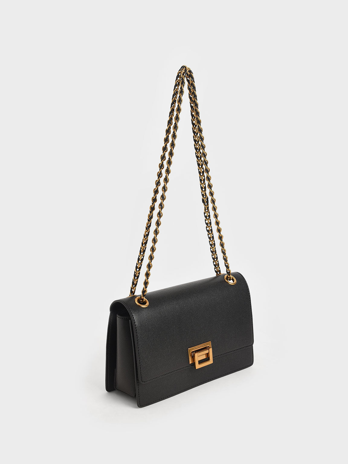 Chain Strap Evening Bag Black