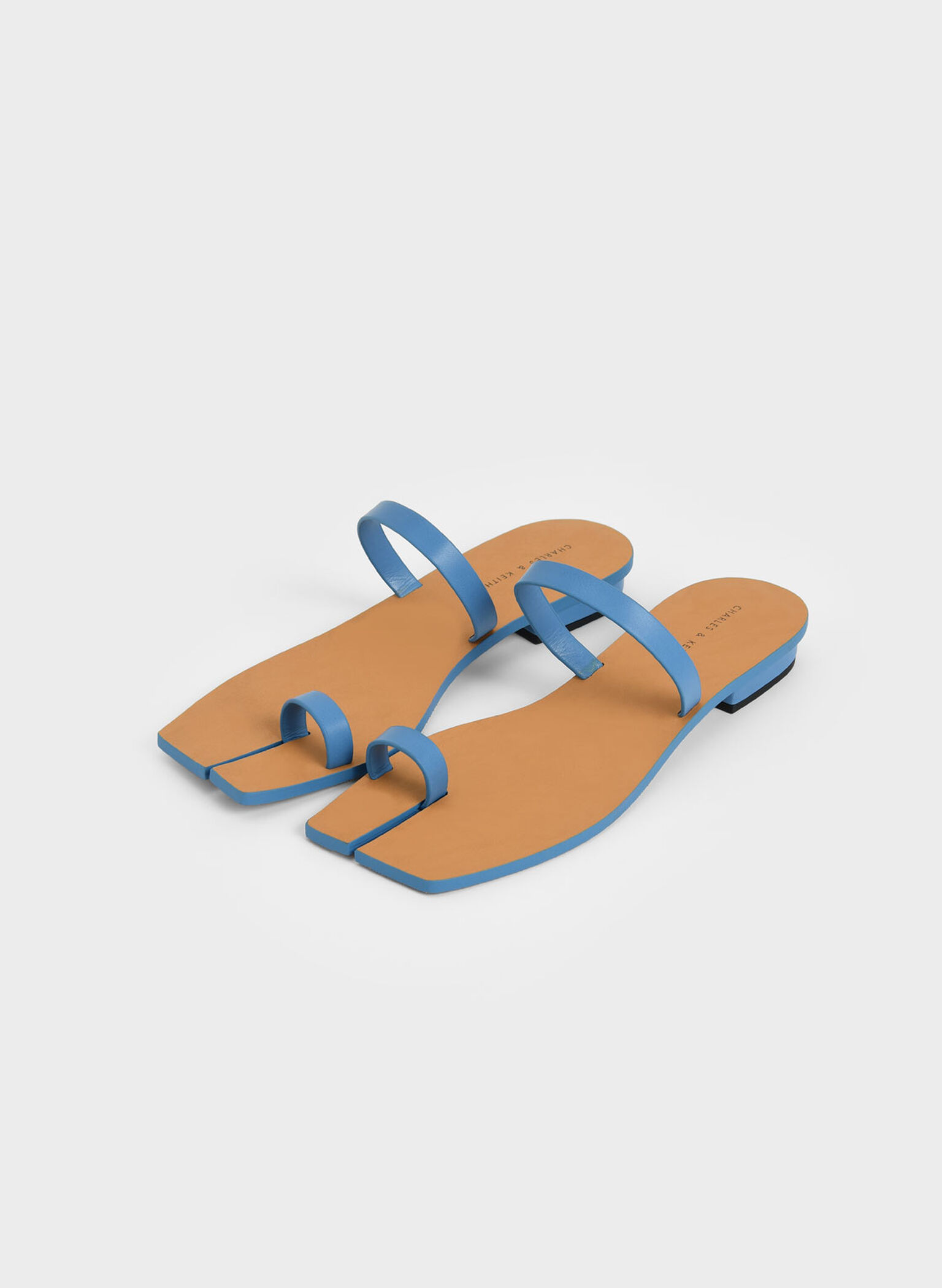Toe Ring Flat Sandals, Blue, hi-res