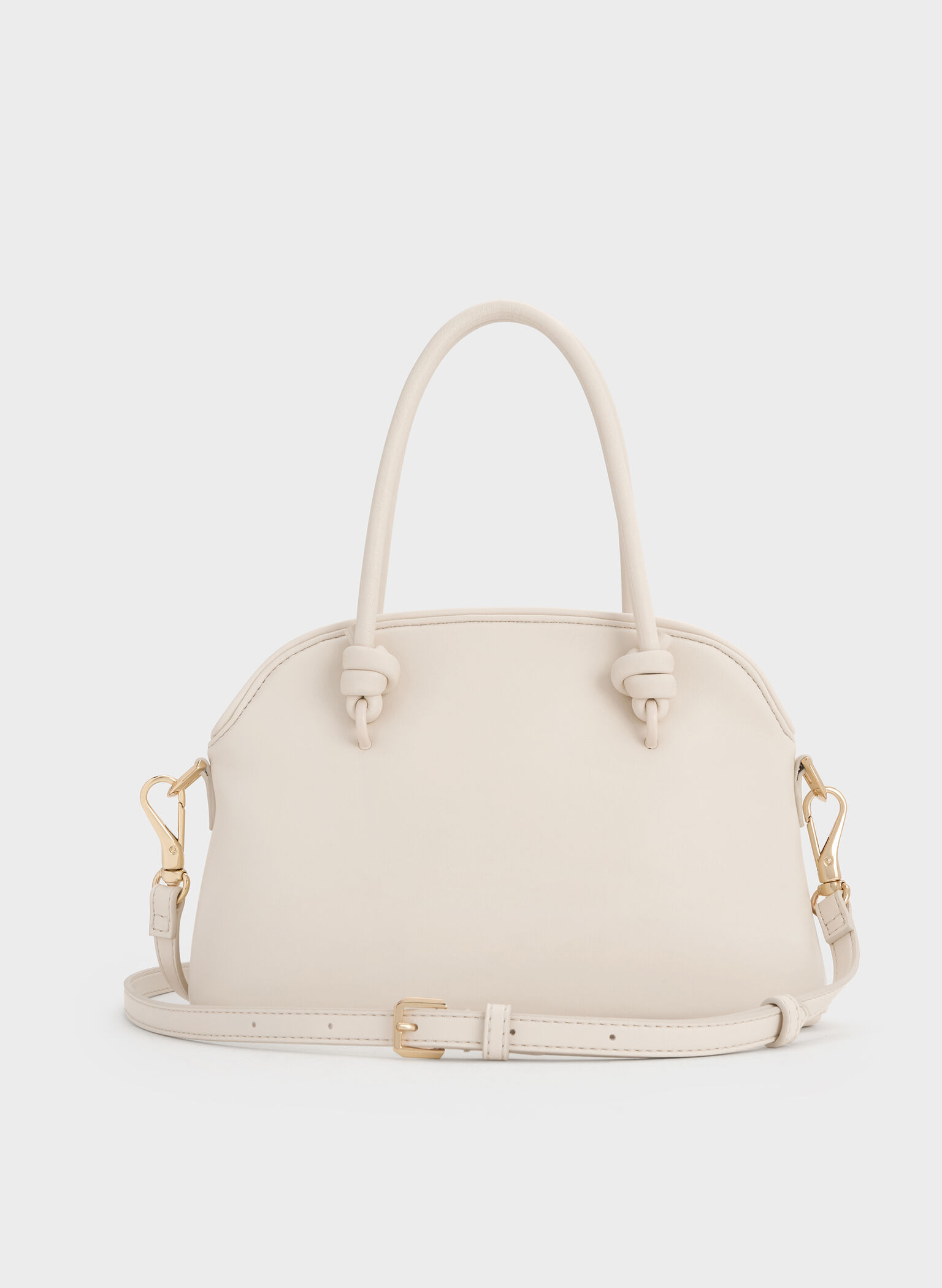 Sammie Knotted-Handle Bowling Bag, Cream, hi-res