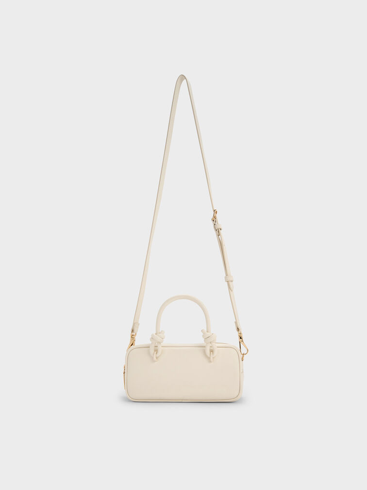 Sammie Knotted-Handle Elongated Bag, Cream, hi-res