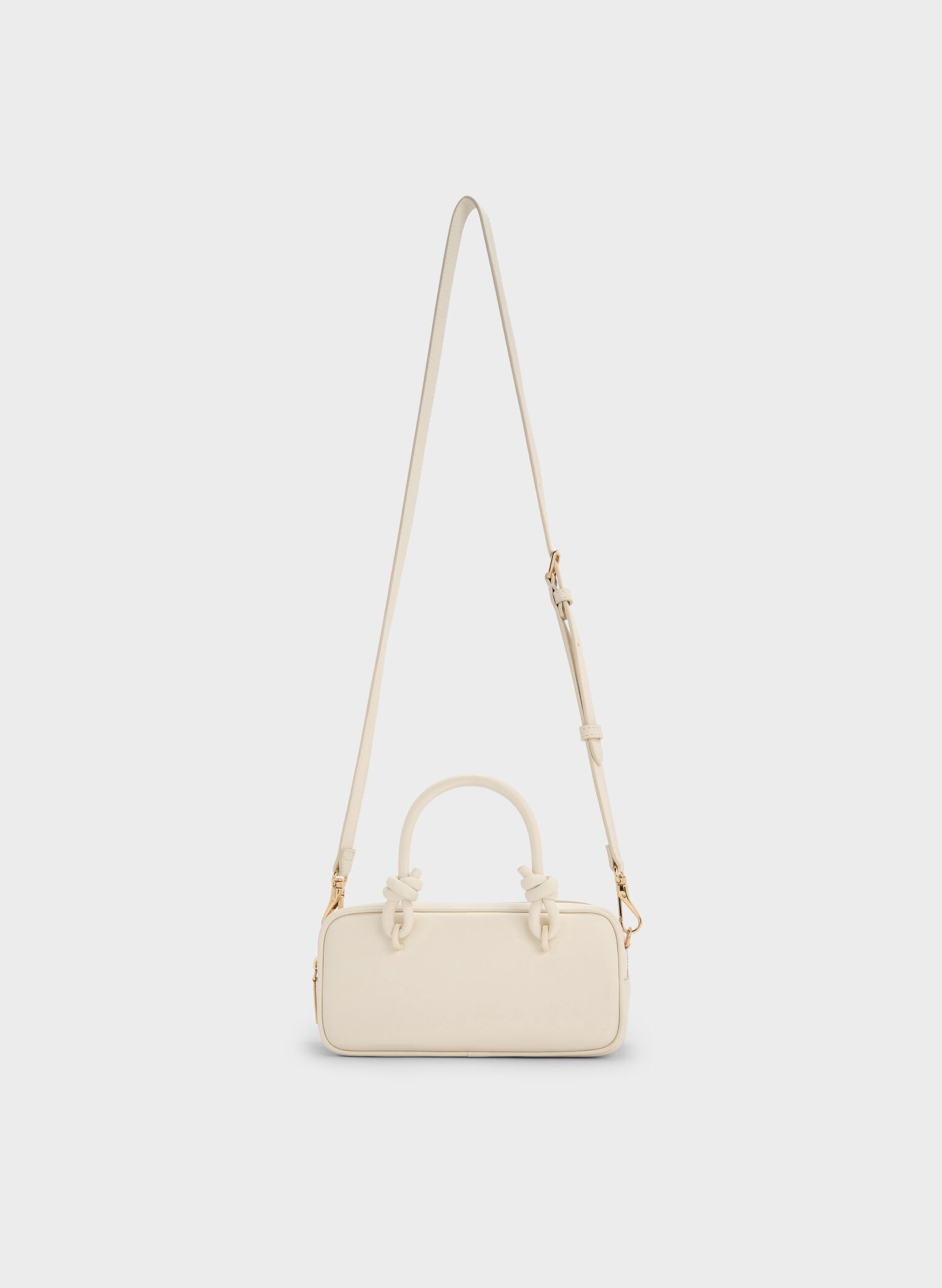 Sammie Knotted-Handle Elongated Bag, Cream, hi-res