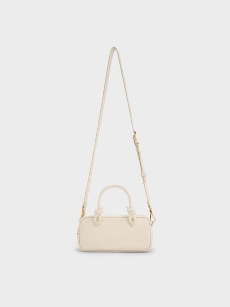 Sammie Knotted-Handle Elongated Bag, Cream, hi-res