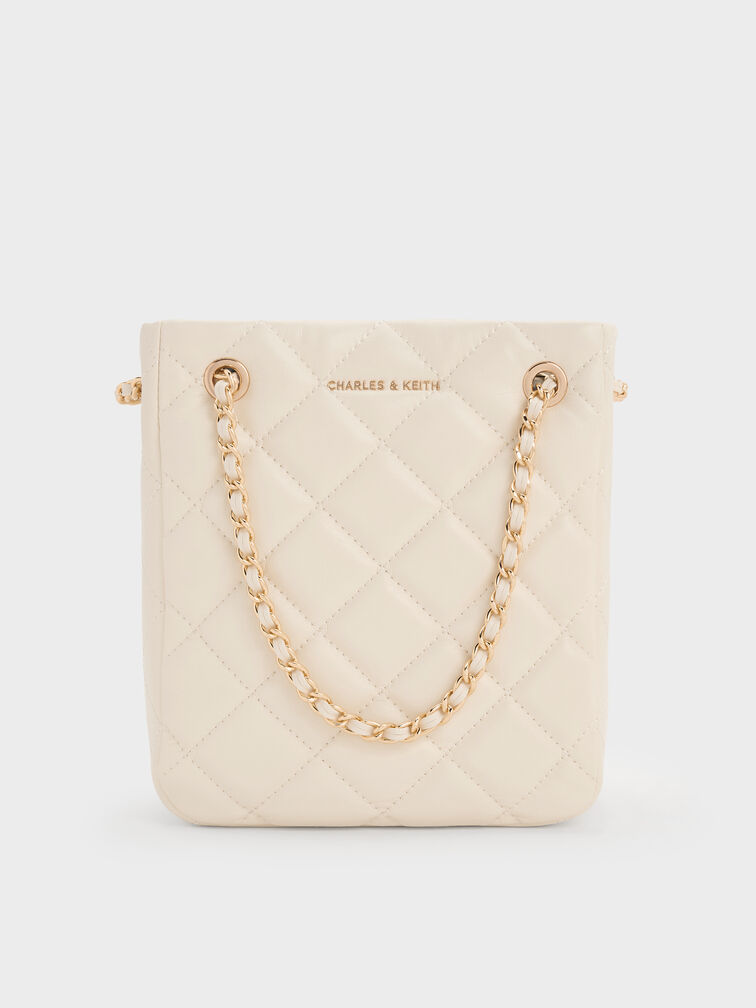 Alva Quilted Braided-Strap Shoulder Bag, Cream, hi-res