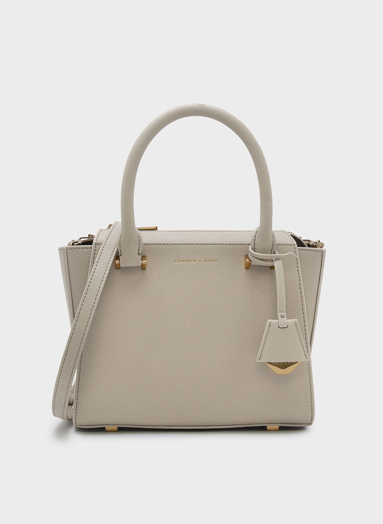 Structured Handbag, Ivory, hi-res