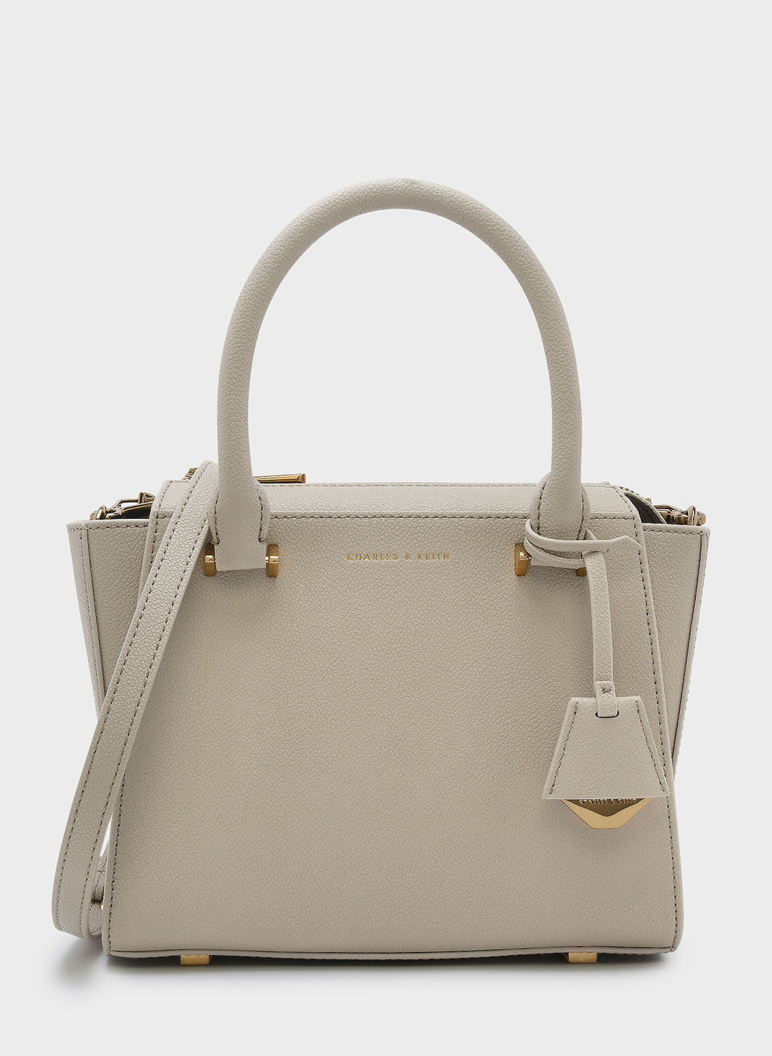 Structured Handbag, Ivory, hi-res