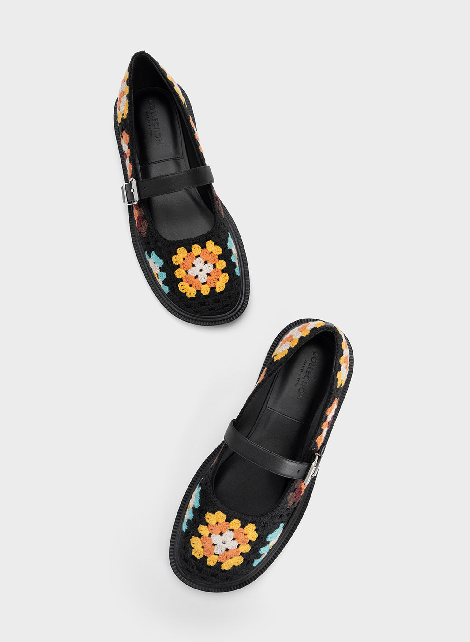Crochet & Leather Mary Janes, Multi, hi-res