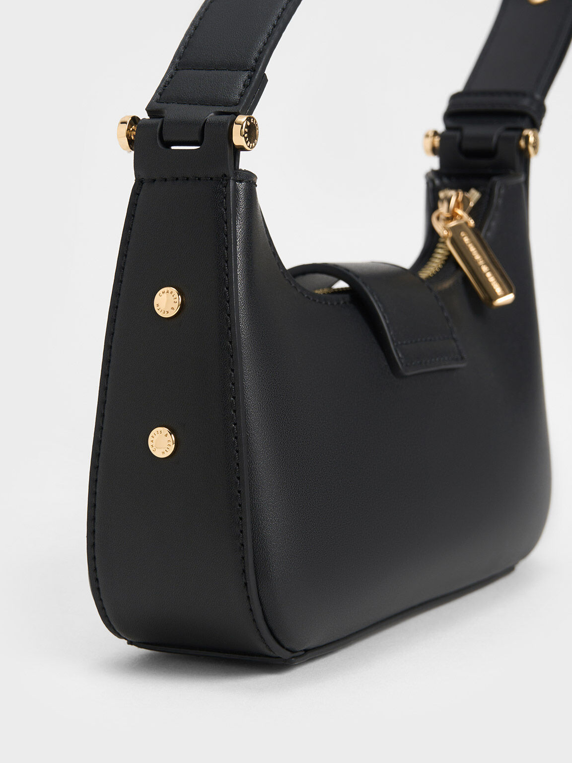 Charles and keith metallic accent push lock bag new arrivals