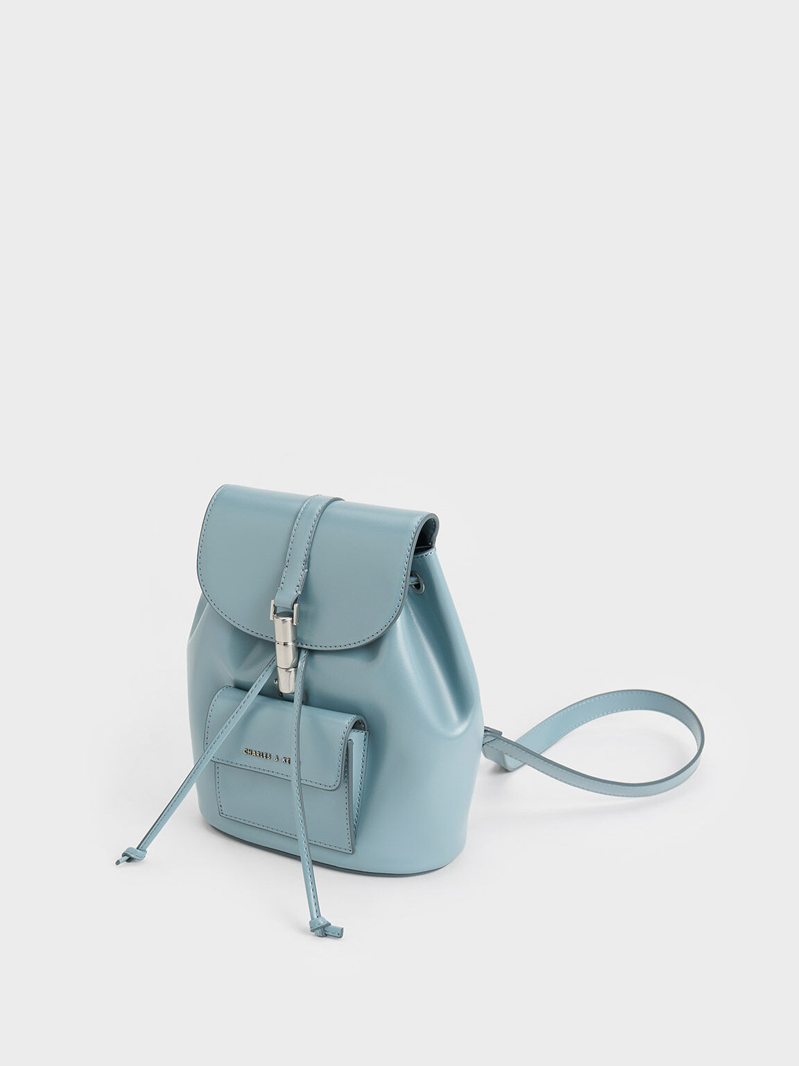 Slate Blue Cesia Metallic Accent Backpack CHARLES KEITH UK