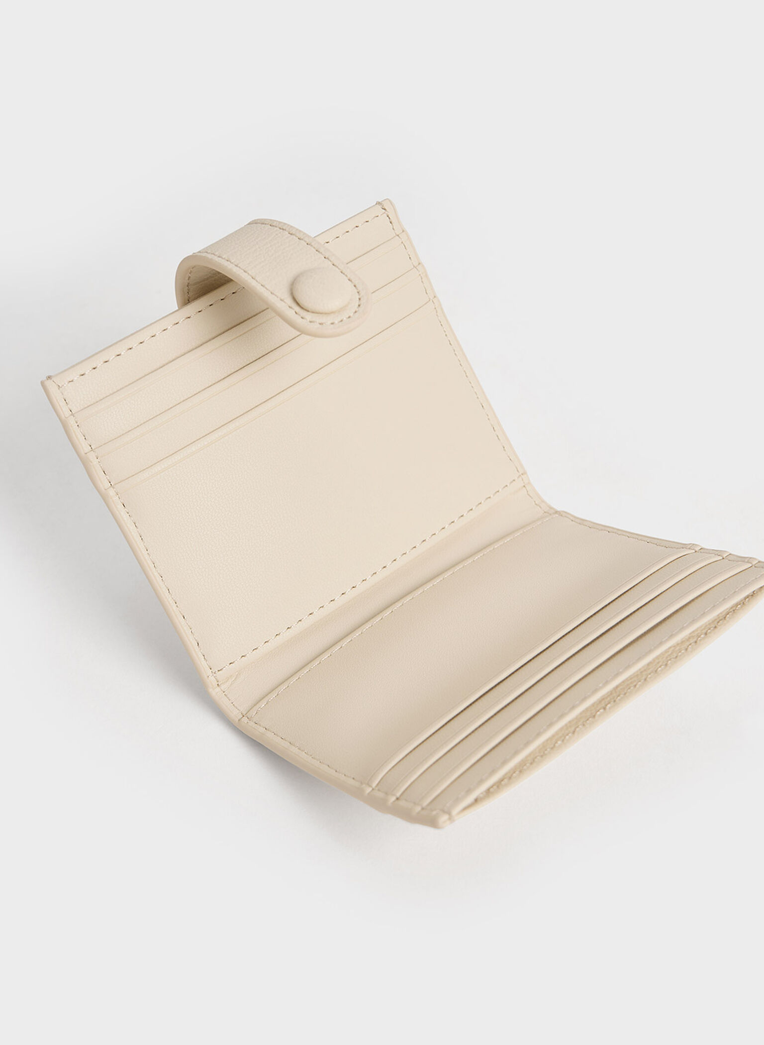 Bliss Snap Button Card Holder, Beige, hi-res