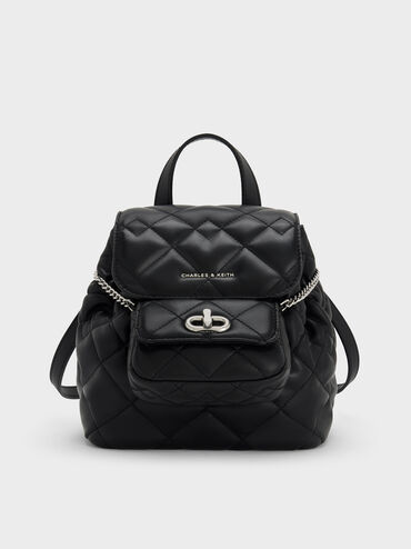 Aubrielle Quilted Backpack, Noir, hi-res