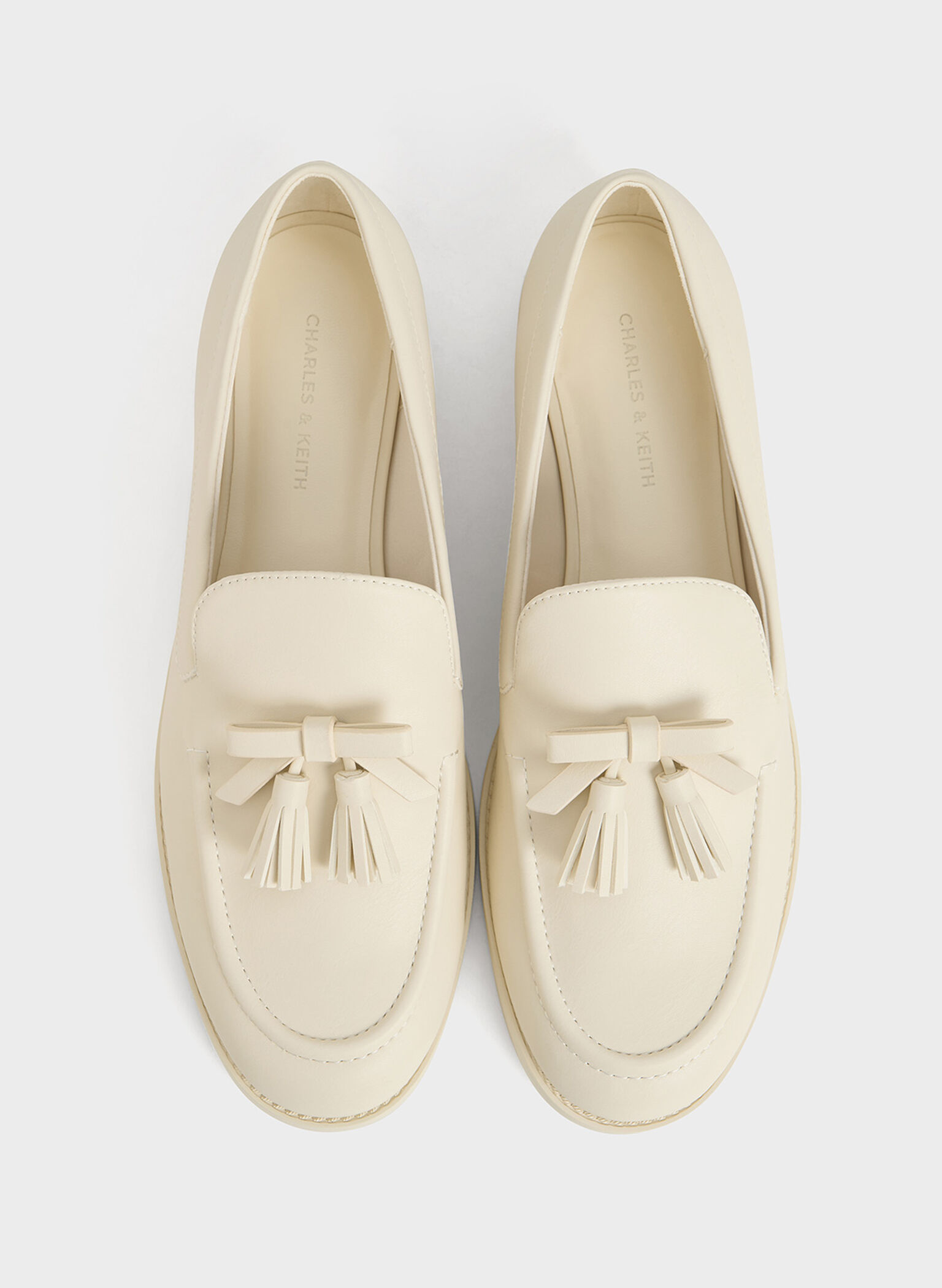 Bow Tassel Loafers, Chalk, hi-res
