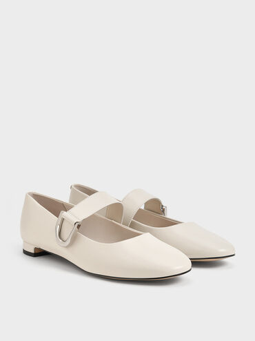 Gabine Leather Mary Janes, White, hi-res